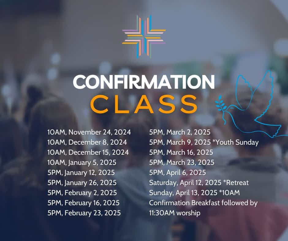 Confirmation class schedule